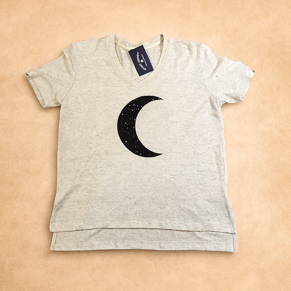 Moon Graphic Short Sleeve Tee - Light Heather Gray